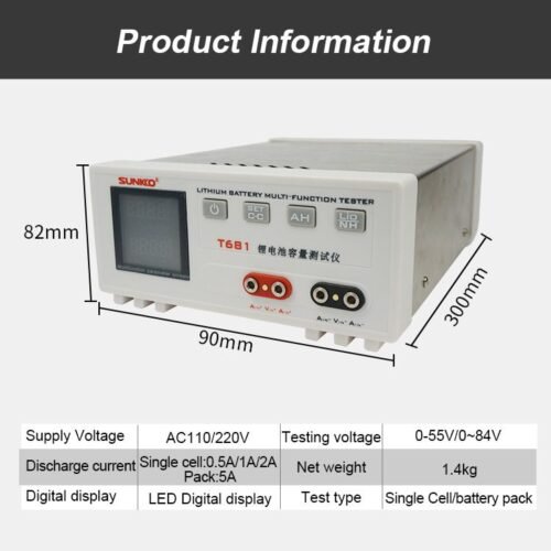 BATTERY CAPACITY TESTER SUNKKO T-681 (84V) (811a)