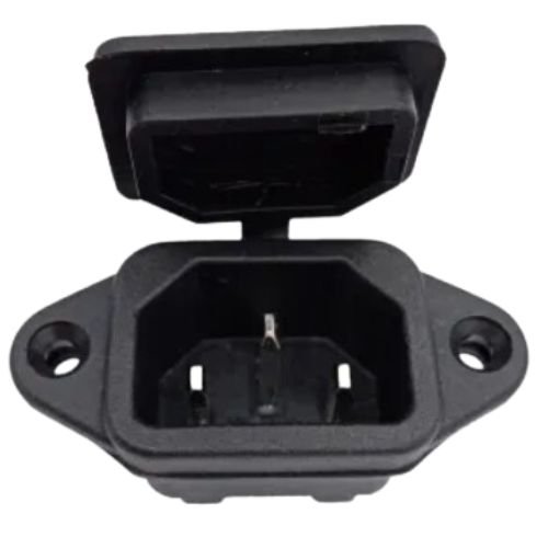 IEC SCREW MOUNT MALE CONNECTER WITH RUBBER COVER (113e)