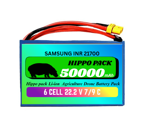 Hippo pack Samsung INR 21700 50S 22.2 V 50000 mAh 6s10p 315A/405A Discharge Li-ion Agriculture Drone Battery Pack