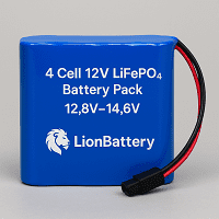 4 Cell 12V LiFePo4 (LFP) Battery Pack (12.8V-14.6V)