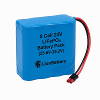8 Cell 24 LiFePo4 (LFP) Battery Pack (25.6V-29.2V)