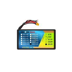 Crocks Pack 22.2V 33600mAh li-ion NMC Battery Pack INR 18650 Molicel 6S12P 13C Discharge