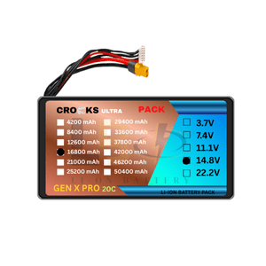 Crocks Ultra 14.8V 16800mAh 4S Drone Battery Pack 4S4P 335A Discharge Li-Ion NMC 42A