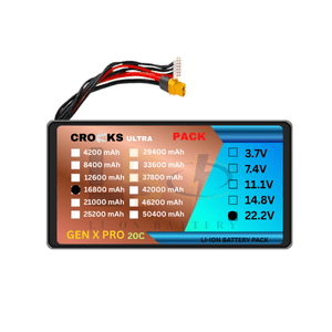 Crocks Ultra 22.2V 16800mAh 6S Drone Battery Pack 6S4P 335A Discharge Li-Ion NMC 42A