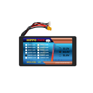 Hippo pack Molicel 44.4V 14000mAh 12S Drone Battery Pack 12S5P 180A Discharge Li-Ion P28A