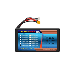 Hippo pack Molicel 44.4V 16800mAh 12S Drone Battery Pack 12S6P 218A Discharge Li-Ion P28A