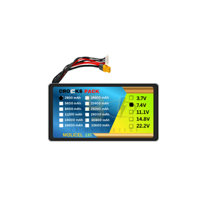Crocks Pack Molicel INR 18650 P28A 7.4V 2800mAh 2S1P 30A/35A Discharge Li-ion Drone Battery Pack