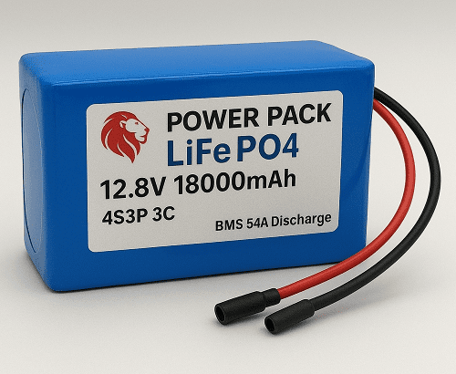 Power pack LiFePo4 4S 12.8V 18000mAh 4S3P 3C with BMS 54A Discharge LFP Battery pack