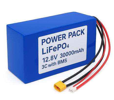 Power pack LiFePo4 4S 12.8V 30000mAh 4S5P 3C with BMS 90A Discharge LFP Battery pack
