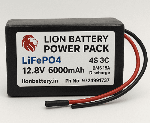 Power pack LiFePo4 4S 12.8V 6000mAh 4S1P 3C with BMS 18A Discharge LFP Battery pack