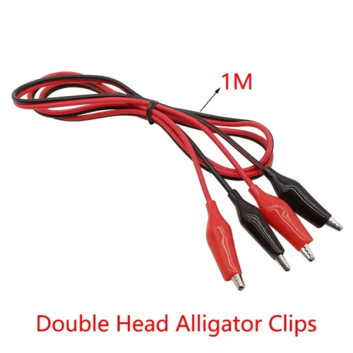 Battery Testing Lead Wire Pair with Crocodile Clips – 1 Meter