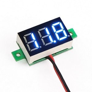 Blue 0.36 Inch Digital 0-100V Three-Wire DC Voltmeter with Protective Case