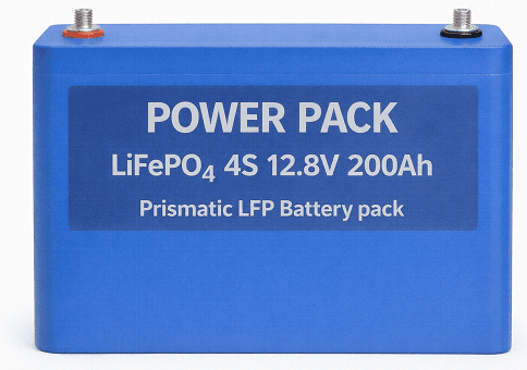 Power pack LiFePo4 4S 12.8V 200Ah prismatic LFP Battery pack