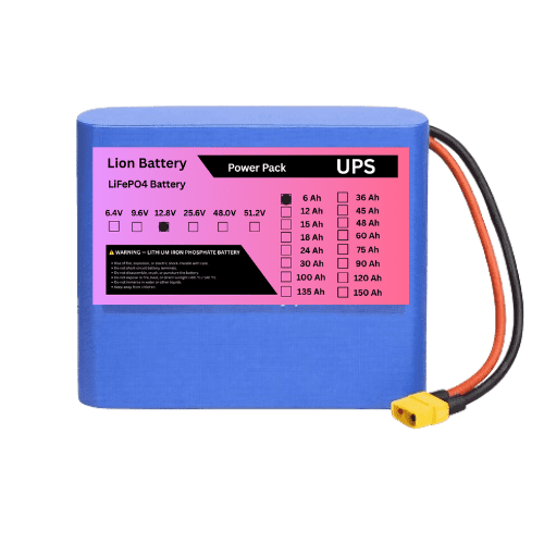 12.8V 6Ah LiFePO₄ Solar Battery Pack | Rechargeable Lithium Battery with BMS