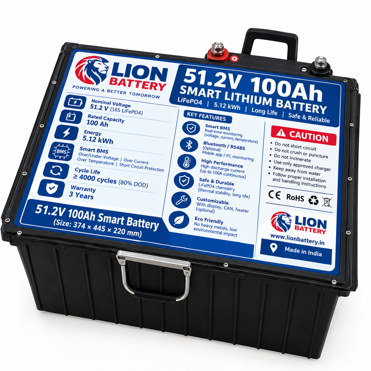 Power Pack 51.2V 100Ah UPS LiFePO4 Battery – Reliable Backup for Online UPS