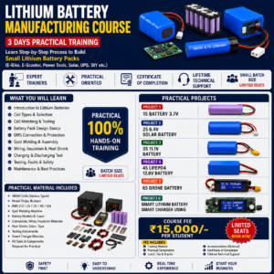 Basic Lithium Battery Manufacturing Course | 3 Days Practical Training