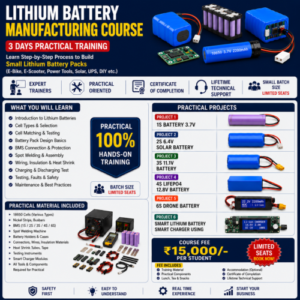 Basic Lithium Battery Manufacturing Course | 3 Days Practical Training