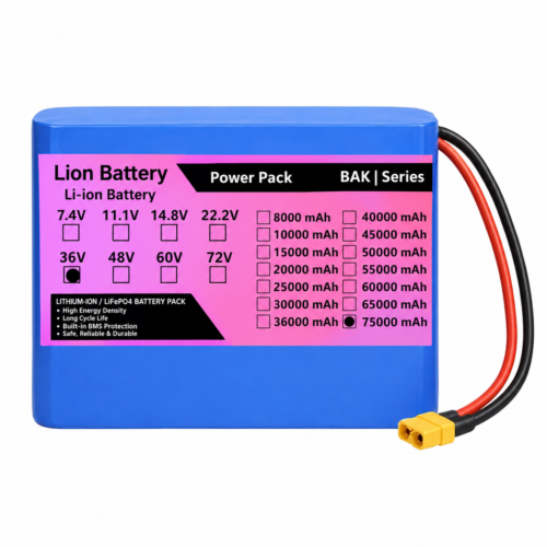 BAK 10S 36V 75000mAh (75Ah) 10S15P 3C Lithium-Ion Rechargeable Battery Pack