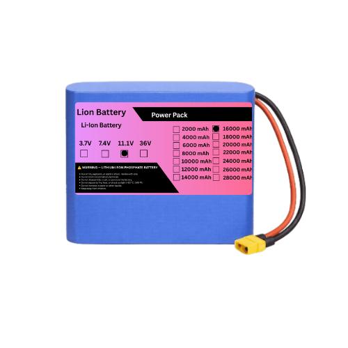 Power Pack 11.1V 16000mAh 3S8P 1C BMS 20A Lithium-Ion Rechargeable NMC Battery Pack