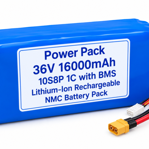 Power Pack 36V 16000mAh 10S8P 1C with BMS Lithium-Ion Rechargeable NMC Battery Pack